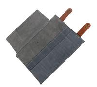 VILLFUL Professional Barber Tools Bag 12-Slot Leather Scissor and Comb Pouch Gray Hairdressing Shear Case for Stylists Travel and Salon Use