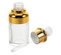 VILLFUL Refillable Glass Oil Dropper Bottle with Gold Cap Cosmetic Serum Container for Essential Oils Perfume Skincare and Makeup Storage Stylish Multipurpose Pipette Vial for Travel and