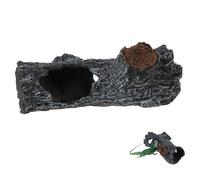 VILLFUL Reptile Trunk Hideout Resin Terrarium Decor Large Tree Branch Cave Shelter for Leopard Gecko Bearded Dragon Habitat Household Terrarium Accessory