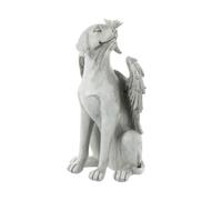 VILLFUL Resin Memorial Dog Angel Statue with Feathered Wings for Garden Tribute Uv-resistant Pet Grave Marker Hand-cast Stone Resin Commemorative Figurine for Loss of Beloved Dogs Memorial