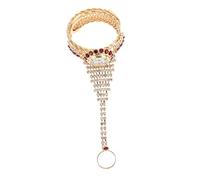 VILLFUL Rhinestone Bracelet Watch for Women, Pomegranate Red Fashion Wristwatch with Crystal-Embellished Chain, Stylish Lady’s Accessory for Daily Wear and Party