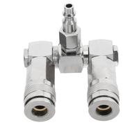 VILLFUL Rotating Pneumatic Quick Connect Splitter Nickelplated Carbon Steel Air Hose Connector for Air Compressor Accessories Swivel Design for Tight Spaces