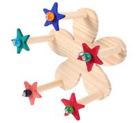 VILLFUL Rotating Wooden Bird Perch for Parrots Durable Ferris Wheel Design Increases Activity Space Birdcage Stand for Play and Chewing Fun