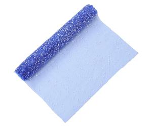 VILLFUL Royal Blue Rose Flower Wrapping Gauze for Bouquet Packaging, Decorative Floral Packing Material with Snow Dot Tulle, DIY Flower Supplies for Valentine and Wrapping