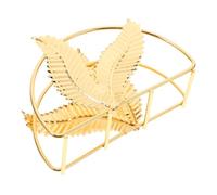 VILLFUL Rustic Iron Napkin Holder Leaf Design Vertical Tabletop Dispenser for Kitchen Dining Sturdy Organizer for Weddings Parties Restaurants Cafes and Home Use