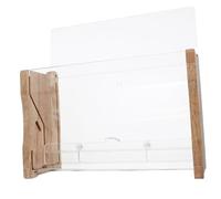 VILLFUL Rutin Acrylic Automatic Chicken Feeder Food Bowl Medium Size Wooden Frame Feeding Box for Parrots and Cockatiels Poultry Breeding Supplies