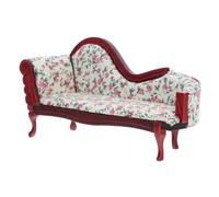 VILLFUL Scale Realistic Settee Luxurious Floral Loveseat for Living Room Decor Miniature Furniture Accessory for Dollhouse Scenes