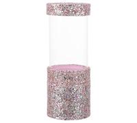 VILLFUL Sequin Makeup Brush Holder Cosmetic Organizer Box with Glitter Pink Transparent Desktop Storage Case for Makeup Brushes and Beauty Tools for Elegant Table Organization
