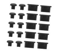 VILLFUL Silicone Dustproof Plugs Black Easy to Install and Remove 10 Pairs Small Audio Dust Cover and Type-c Port for Headphone Jack Compatible with Phones and Laptops