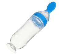 VILLFUL Silicone Spoon with Suction Base Soft Flexible Spoon Feeder for Weaning Safe PP Material Spill Independent Feeding Tool for Months Plus