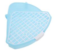VILLFUL Small Animal Corner Litter Pan Plastic Pet Toilet for Rabbits Guinea Pigs Space-saving Spill-resistant Edges for Easy Cleaning and Training