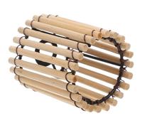 VILLFUL Small Bamboo Cage Lampshade Handwoven Drum Design Soft Warm Light Sustainable Natural Bamboo for Ceiling Lights Tea Decor