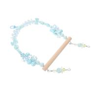 VILLFUL Small Bird Perch Swing with Blue Butterfly Bow, Parakeets Chewing and Climbing, Hanging Bird Cage Accessory for Cockatiel and Budgerigar Entertainment