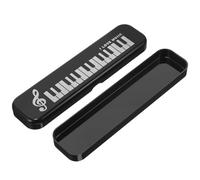 VILLFUL Small Plastic Pencil Case with Lid Piano Keyboard Design Large Capacity Stationery Storage Box Multi-Functional Pen Holder for School Office Use