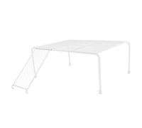 VILLFUL Small Rutin Chicken Feeding Platform Rack with Ladder White Iron Chicken Coop Stand for Pet Poultry Cage Suitable for Small Pets and Poultry Supplies Random Style