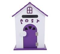 VILLFUL Small Wall Mount Mailbox Decorative Suggestion Box for Home School Use Painted Letter Post Box Purple Wall-mounted Complaint Holder