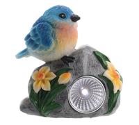 VILLFUL Solar Powered Resin Garden Lantern with Cute Magpie Bird Design Outdoor Patio Pathway Light for Lawn and Garden Decoration Weather-Resistant Solar Light