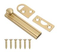 VILLFUL Solid Brass Slide Bolt Lock 3-inch Surface Barrel Bolt Latch 75mm Length 11mm Travel for Interior Doors Bedroom Barn Gate Security