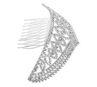 VILLFUL Sparkling Crystal Bridal Crown Alloy Headband with Secure Comb Dazzling Rhinestone Details for Women Wedding Prom Birthday and Princess Accessories in Silver