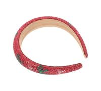 VILLFUL Sparkly Christmas Rhinestone Wide Headband with Padded Thick Sponge Baroque Bow Hairband for Festive Holiday Parties Secure Non-slip Fit Comfortable Hair Accessory for Women