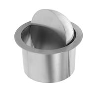 VILLFUL Stainless Steel Countertop Embedded Trash Can Lid 140mm Inner Diameter Round Recessed Swing Flap Cover for Kitchen Bathroom Wastebin Recycling Bin