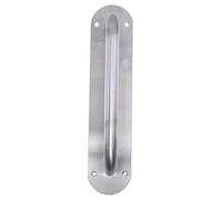 VILLFUL Stainless Steel Fireproof Door Pull Handle Plate Corrosion-Resistant Push-Pull Knob for Wooden Store Doors Large Brushed Round Design Easy Screw Installation