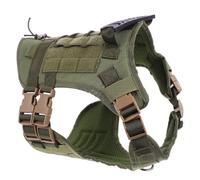 VILLFUL Tactical Dog Harness Vest for Large Dogs Breathable and Wear Resistant German Shepherd Harness with Snug Fit Lightweight Mesh Vest for Outdoor Training and Walking Green