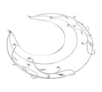 VILLFUL Three-layer Vintage Goddess Crown Headband for Women DIY Chinese Traditional Wedding Tiara Hair Hoop Elegant Leaf Design Hair Accessory for Brides