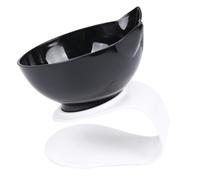 VILLFUL Tilted Plastic Cat Food Bowl with Neck Protection Detachable Design for Easy Cleaning Spill Pet Feeder for Cats Single Black Pet Supplies Dish for Food and Water