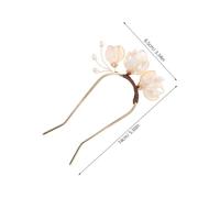 VILLFUL U Shaped Hairpin Fork Elegant Chinese Style Hair Accessories for Women Qipao Styling Intricate Wrapped Floral Design Bun Up Do Hair Stick