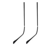 VILLFUL Universal Glasses Temple Replacement Arms 1 Pair Black Metal | Spring Hinge, Soft Curved End Covers, for Rimless round Frames, Indoor Office Eyewear Repair