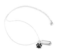 VILLFUL Urn Necklace for Pet Ashes Paw Print Pendant Memorial Jewelry for Dog Remembrance Personalised Keepsake for Grieving Pet Owners Random Style Selection