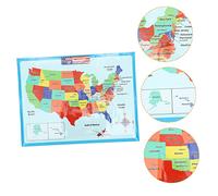 VILLFUL Usa Map Poster for Preschool Wear Resistant Educational Wall Chart with Bright Colors Easy Erase Lightweight Learning Aid for Classroom and Home Geography Education