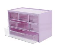 VILLFUL Versatile Desktop Drawer Storage Box with Six Compartments Plastic Makeup and Stationery Organizer Heat-resistant Multi-functional Storage for Office and Home Use