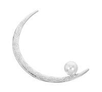 VILLFUL Vintage Moon Shape Pearl Hair Stick for Women Smooth Metal Hair Fork with Cloud Pattern for Buns and Updos Suitable for Daily Wear Parties and Gifts