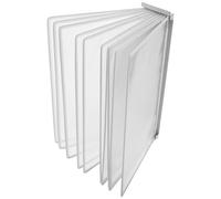 VILLFUL Wall Mounted A4 Document Holder 10-Page Flip File Folder White Wall Display Rack Storage Organizer for Office and Home