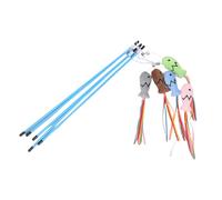 VILLFUL Wand of Plastic Made Tassels Plush Healthy and Promotes 5pcs Interactive Fish Shaped with Bells Exercise and Relieves Boredom Cat for Indoor Cats and Kittens