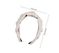 VILLFUL Wide Knotted Headband for Women and Comfortable Non-slip Hair Accessory with Heart Pearl Embellishments Stylish Solid Color Design for Travel Workout and Daily Wear