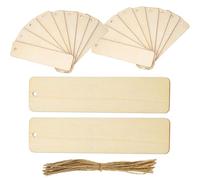 VILLFUL Wood Blank Bookmarks Rectangle with Hole Unfinished Wood Ornament Tags for DIY Crafts Classroom Party Favors Multipurpose Wooden Page Markers for Painting and Decorating
