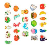 VILLFUL Wooden Alphabet Animal Puzzle Montessori Matching Learning with Letters and Fruit Shapes Educational Preschool Puzzle Game for Family Interaction and Early Childhood Development