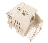VILLFUL Wooden Hamster House Villa Single Deck Hideout for Hamsters Chinchillas and Rats Sturdy Chew-Resistant Small Animal Furniture