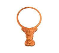VILLFUL Wooden Makeup Mirror 13Cm Peach Wood Carving Peacock Design Foldable Vanity Mirror Home Decoration Travel Use