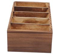 VILLFUL Wooden Phone Organizing Box Multi-grid Storage Holder 5-slot Cellphone Organizer for Office Meeting Room Desktop Management
