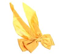VILLFUL Yellow Satin Big Bow Hair Clip with Long Tail Ribbon Elegant Hair Barrette for Women for Ponytails Parties Weddings and Daily Wear