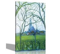 Villiage Church by Piet Mondrian Canvas Prints Stretched and Framed Wall Art Poster Pictures Artfor Home Livingroom Large 60 x 86cm (24 x 34 inches)