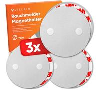 Villkin Smoke Detector Magnetic Holder - Pack of 3, Diameter 7 cm - Magnetic Holder for Fire and Smoke Detectors No Drilling for All Surfaces - Quick and Easy Assembly (3 x 7 cm Diameter)