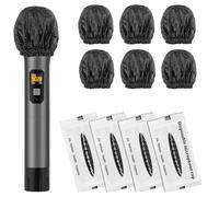 VILLPORT Microphone Cover Disposable, 250pcs Non-Woven Elastic Band Handheld Microphone Windscreen Protective Cap Mic Hygiene Covers for Recording Room, KTV, Karaoke, Stage Performance