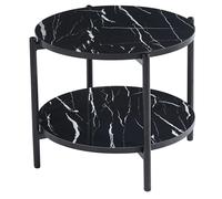 vilna large high gloss black marble effect coffee table with black frame