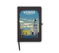 Vilnius Lithuania Souvenir Vacation Notebook, Blank Pages, Faux Leather Cover, Planner, Journal, Workbook