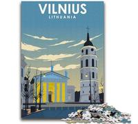 Vilnius Lithuania Travel Puzzles 1000 Pieces for Adults, Help The Brain Exercise Addictive Toys to Cultivate Patience Unique Challenge Game 2000pcs (70x100cm)